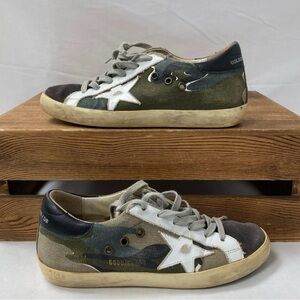 Golden Goose Superstar Camo/white/black Low Top Sneakers